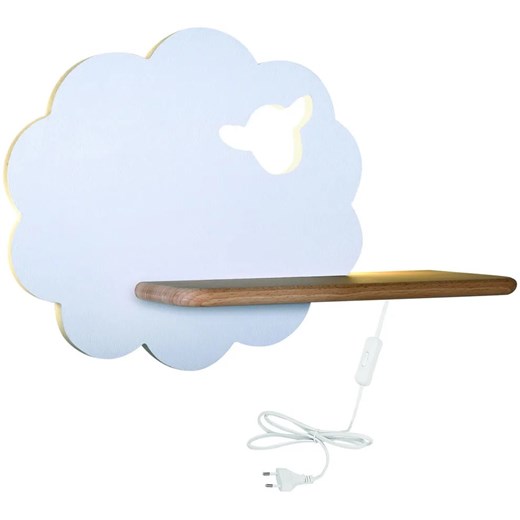 Biała lampa ścienna w kształcie owcy z wtyczką - K008-Mami Lumes One Size Edinos.pl