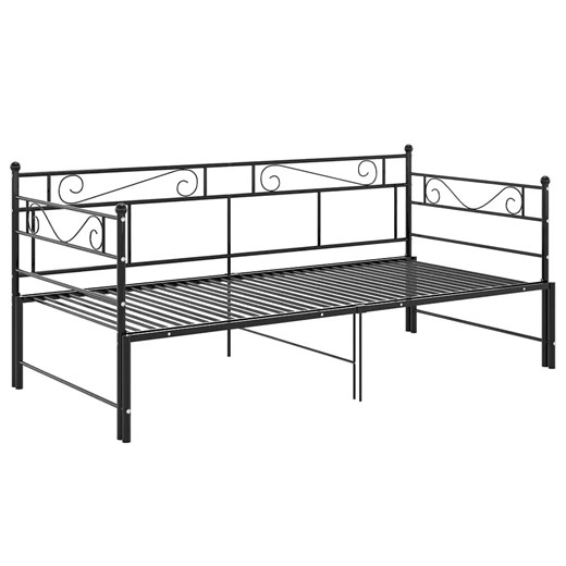 Czarne metalowe łóżko rozkładane 90x200 cm - Wesper ze sklepu Edinos.pl w kategorii Łóżka i materace - zdjęcie 175497658