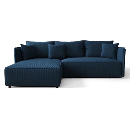 Granatowa Sofa Narożna Z Funkcją Spania T3-B49 ze sklepu Edinos.pl w kategorii Sofy i kanapy - zdjęcie 175497748