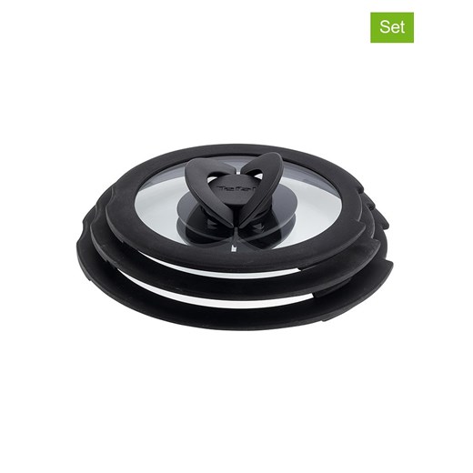 Tefal 3 szklane pokrywki Tefal &quot;Ingenio&quot; w kolorze czarnym ze sklepu Limango Polska w kategorii Garnki - zdjęcie 175498277