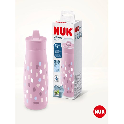 NUK Bidon &quot;Mini-Me Flip Cup Dots&quot; w kolorze fioletowym - 450 ml ze sklepu Limango Polska w kategorii Bidony i butelki - zdjęcie 175498339