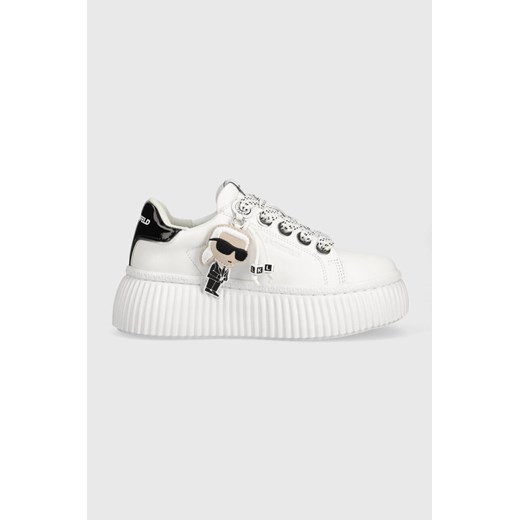Karl Lagerfeld sneakersy skórzane KREEPER LO kolor biały KL42376N ze sklepu ANSWEAR.com w kategorii Buty sportowe damskie - zdjęcie 175498897