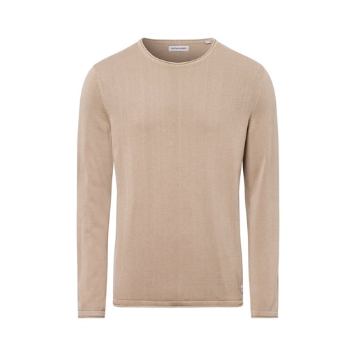 Jack & Jones Sweter męski Mężczyźni Bawełna beżowy jednolity Jack & Jones XL vangraaf