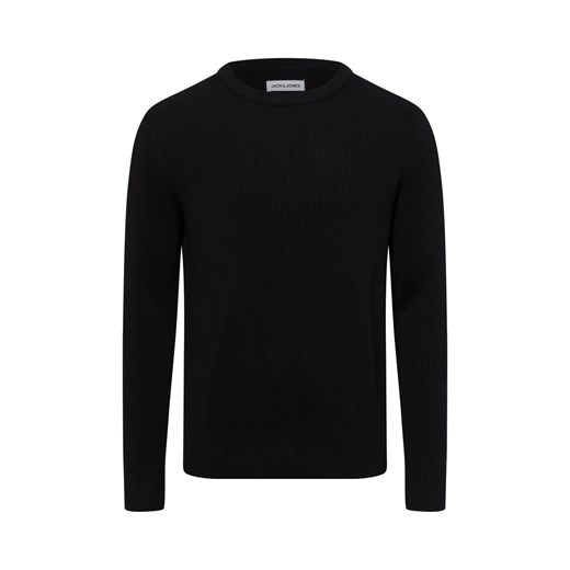 Jack & Jones Męski sweter z dzianiny Mężczyźni czarny jednolity ze sklepu vangraaf w kategorii Swetry męskie - zdjęcie 175499545