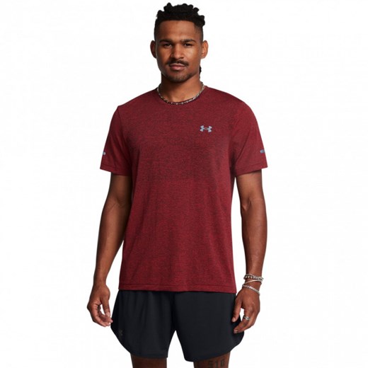 Męska koszulka do biegania Under Armour UA Seamless Stride SS - czerwona ze sklepu Sportstylestory.com w kategorii T-shirty męskie - zdjęcie 175499935