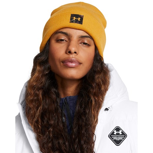 Damska czapka zimowa Under Armour UA Halftime Cuff - żółta ze sklepu Sportstylestory.com w kategorii Czapki zimowe damskie - zdjęcie 175500118
