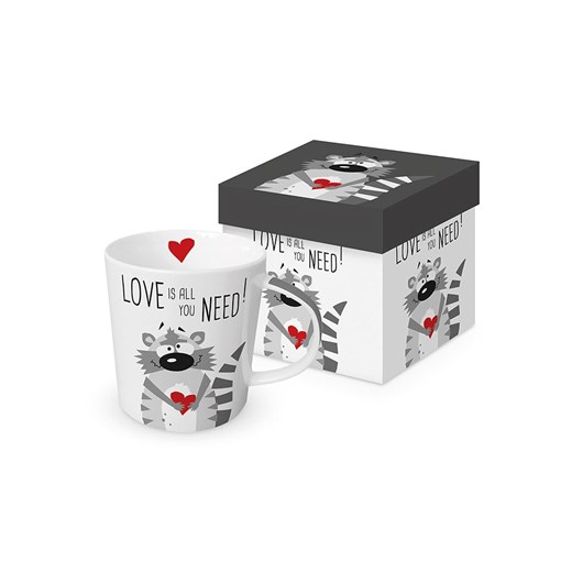 ppd Kubek jumbo &quot;Need Love Racoon&quot; w kolorze białym - 350 ml Ppd onesize Limango Polska wyprzedaż