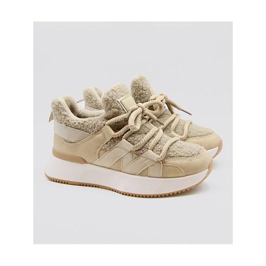 Belucci Sneakersy w kolorze beżowym ze sklepu Limango Polska w kategorii Buty sportowe damskie - zdjęcie 175502445