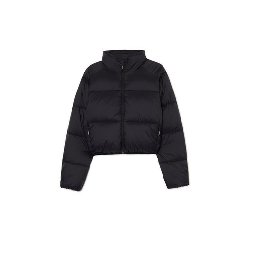 Cropp - Krótka czarna kurtka puffer - czarny ze sklepu Cropp w kategorii Kurtki damskie - zdjęcie 175503157