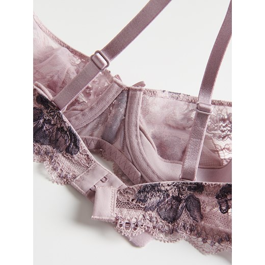 Reserved - Miękki biustonosz z koronki - jasnofioletowy Reserved 80B Reserved