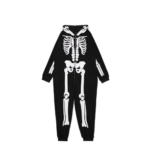 Cropp - Jednoczęściowa piżama onesie z kościotrupem - czarny Cropp Uniwersalny Cropp