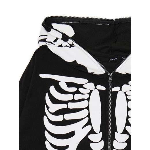 Cropp - Jednoczęściowa piżama onesie z kościotrupem - czarny Cropp Uniwersalny Cropp