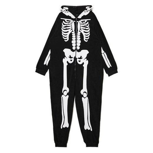 Cropp - Jednoczęściowa piżama onesie z kościotrupem - czarny Cropp Uniwersalny Cropp