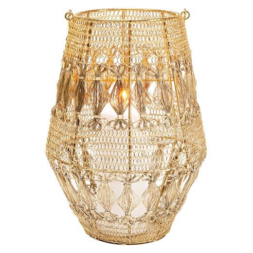 Kare Lampion &quot;Hayat&quot; w kolorze miedzianym - wys.33 x Ø 22 cm ze sklepu Limango Polska w kategorii Świeczniki - zdjęcie 175510609