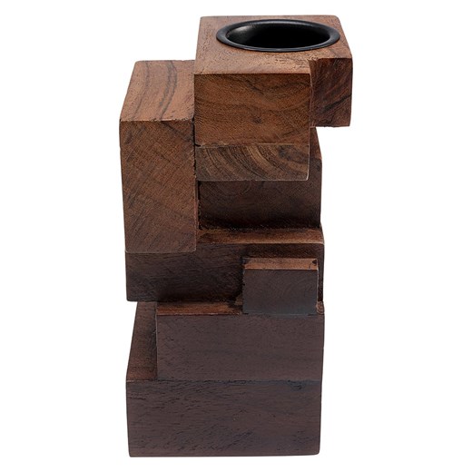 Kare Świecznik &quot;Tetris&quot; w kolorze brązowym - 8 x 17 x 8 cm ze sklepu Limango Polska w kategorii Świeczniki - zdjęcie 175510619