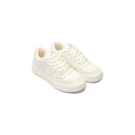 Buty sportowe damskie Armani Exchange sneakersy na wiosnę z tworzywa sztucznego beżowe płaskie