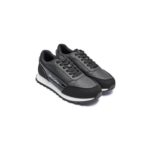 Buty sportowe damskie Armani Exchange sneakersy wiązane z tworzywa sztucznego płaskie