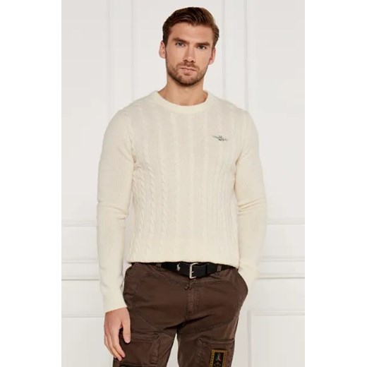 Aeronautica Militare Wełniany sweter | Regular Fit ze sklepu Gomez Fashion Store w kategorii Swetry męskie - zdjęcie 175513768