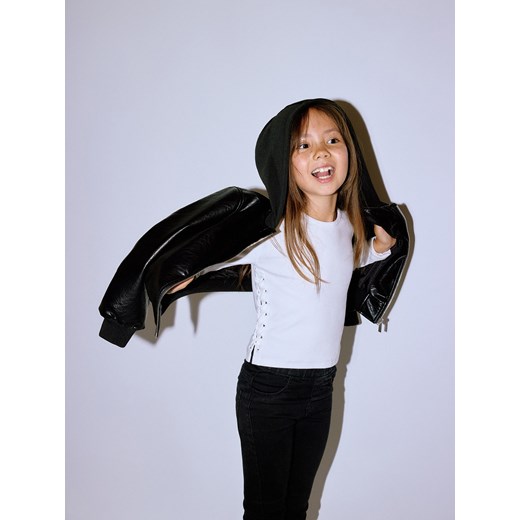 Reserved - Kurtka z imitacji skóry - czarny ze sklepu Reserved w kategorii Kurtki dziewczęce - zdjęcie 175514876