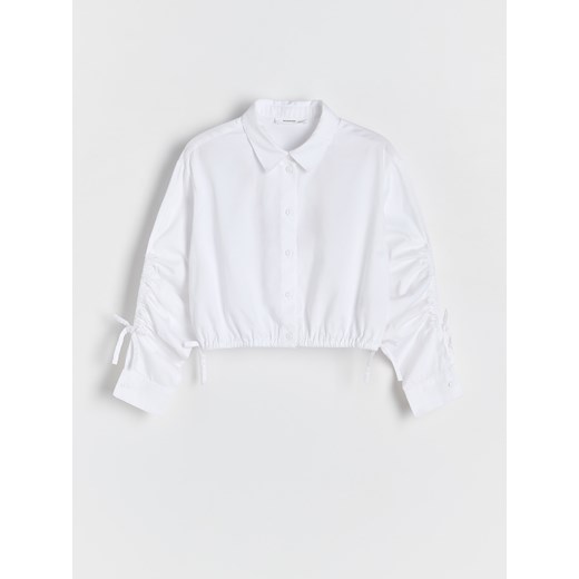 Reserved - Koszula z kokardkami - biały ze sklepu Reserved w kategorii Bluzki dziewczęce - zdjęcie 175515326