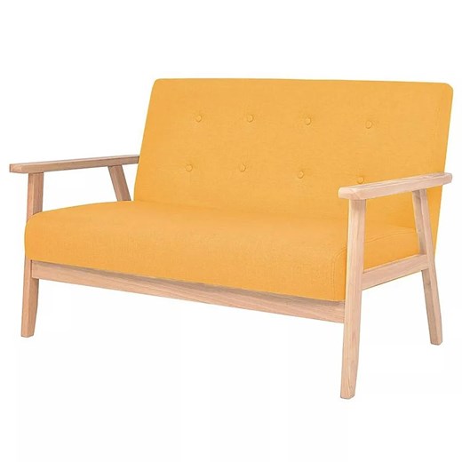 2-osobowa żółta sofa retro - Garner 2X ze sklepu Edinos.pl w kategorii Sofy i kanapy - zdjęcie 175517227