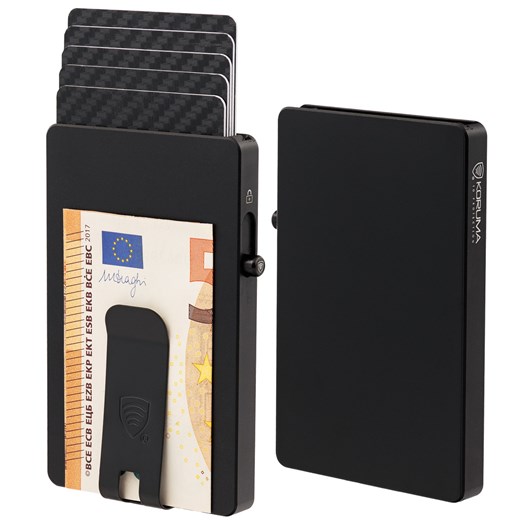 Aluminiowe etui na karty z magsafe i klipsem na banknoty (czarny) ze sklepu Koruma ID Protection w kategorii Etui - zdjęcie 175518929