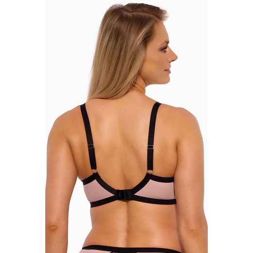 Gaia biustonosz półusztywniany semi-soft Aina Art.1273, Kolor czarno-różowy, Rozmiar 80B, Gaia ze sklepu Intymna w kategorii Biustonosze - zdjęcie 175522086