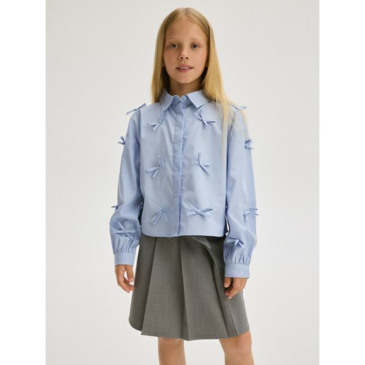 Reserved - Koszula z kokardkami - jasnoniebieski ze sklepu Reserved w kategorii Koszule dziewczęce - zdjęcie 175524799