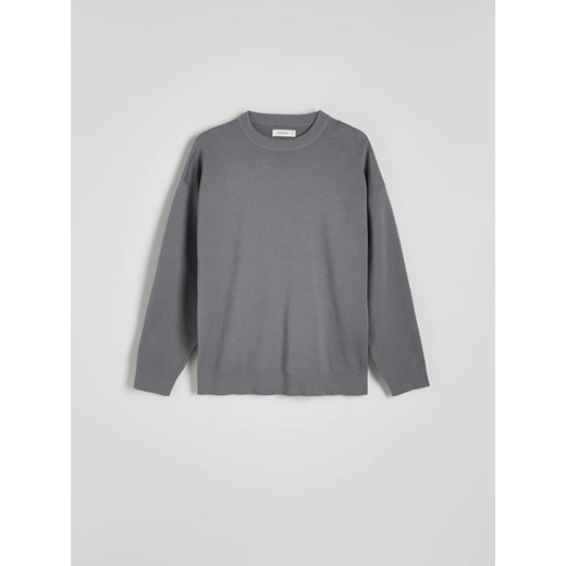 Reserved - Gładki sweter z bawełną - ciemnoszary Reserved L Reserved