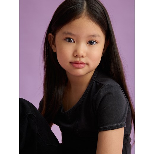 Reserved - Bawełniany t-shirt z przeszyciami - czarny Reserved 122/128 (6-8 lat) Reserved