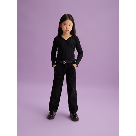 Reserved - Prążkowane body - czarny Reserved 158 (12 lat) Reserved