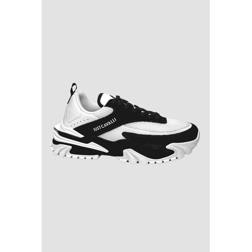 JUST CAVALLI Białe sneakersy FONDO GRUT DIS. 4, Rozmiar 41 ze sklepu outfit.pl w kategorii Buty sportowe męskie - zdjęcie 175527139