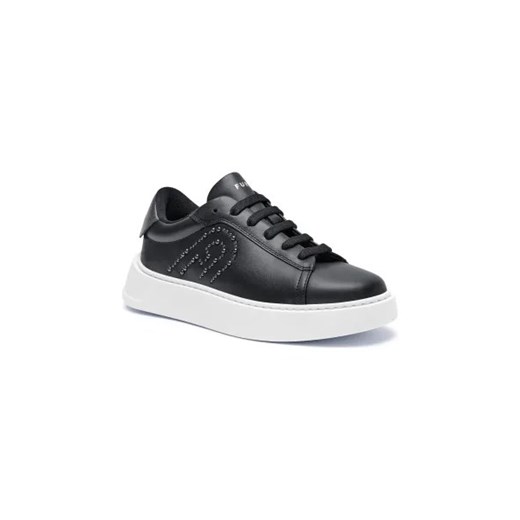 Buty sportowe damskie Furla sneakersy sznurowane czarne na platformie