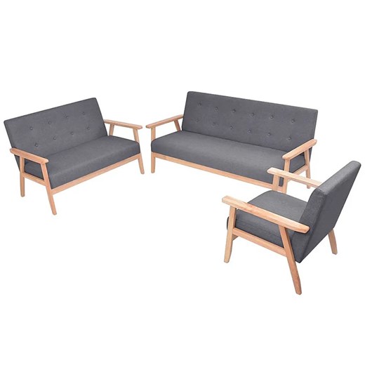3-częściowy ciemnoszary zestaw wypoczynkowy - Edris 3D Elior One Size Edinos.pl