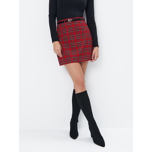 Mohito - Spódnica mini w kratę - czerwony Mohito 42 Mohito
