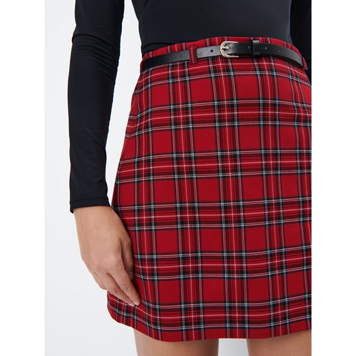 Mohito - Spódnica mini w kratę - czerwony Mohito 32 Mohito