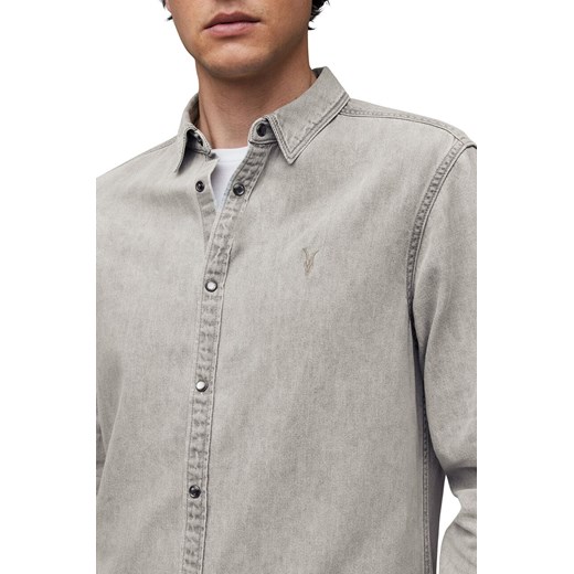 AllSaints koszula jeansowa GLEASON LS SHIRT męska kolor szary regular z L ANSWEAR.com