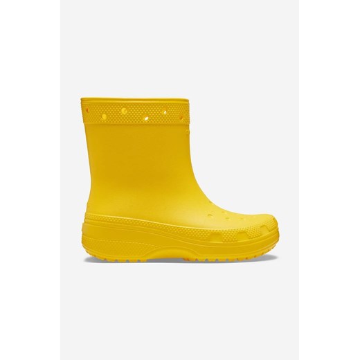 Crocs kalosze Classic Rain Boot kolor żółty 208363.SUNFLOWER-SUN ze sklepu ANSWEAR.com w kategorii Kalosze damskie - zdjęcie 175538089