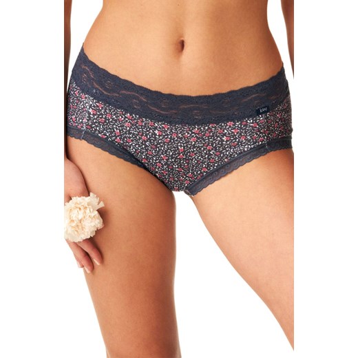 2-pack majtki damskie z koronką LPC 640, Kolor grafitowo-różowy, Rozmiar S, Key Key 2XL Intymna