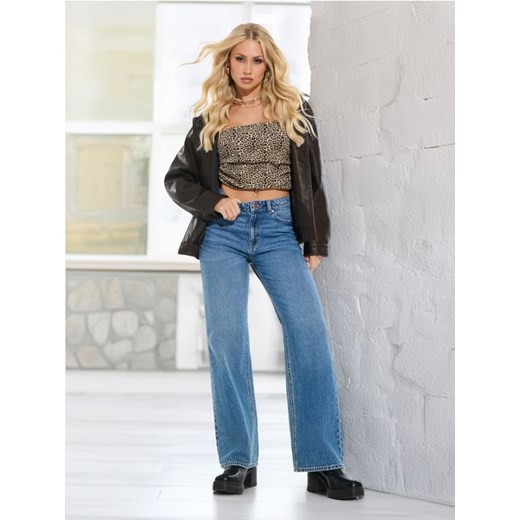 Sinsay - Jeansy wide leg - granatowy ze sklepu Sinsay w kategorii Jeansy damskie - zdjęcie 175548857