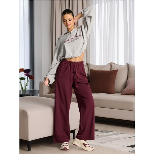Sinsay - Spodnie wide leg - czerwony ze sklepu Sinsay w kategorii Spodnie damskie - zdjęcie 175548895