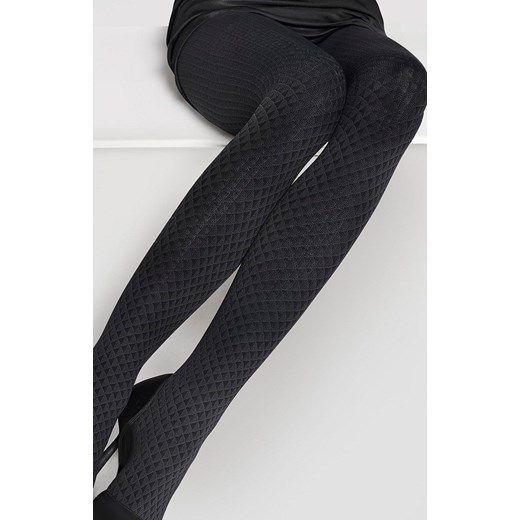Marilyn rajstopy damskie w geometryczny Natti D11, Kolor grafitowo-czarny, Rozmiar 1/2, Marilyn ze sklepu Intymna w kategorii Rajstopy - zdjęcie 175549419
