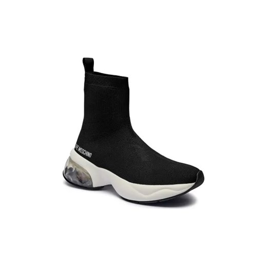 Buty sportowe damskie Love Moschino sneakersy bez zapięcia czarne jesienne tkaninowe