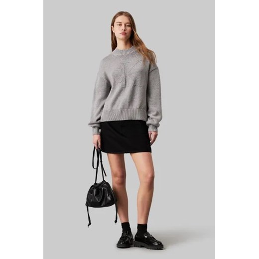 Calvin Klein sweter damski casual z okrągłym dekoltem