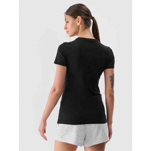 Damski t-shirt basic 4F 4FWMM00TTSHF2255 - czarny ze sklepu Sportstylestory.com w kategorii Bluzki damskie - zdjęcie 175556728