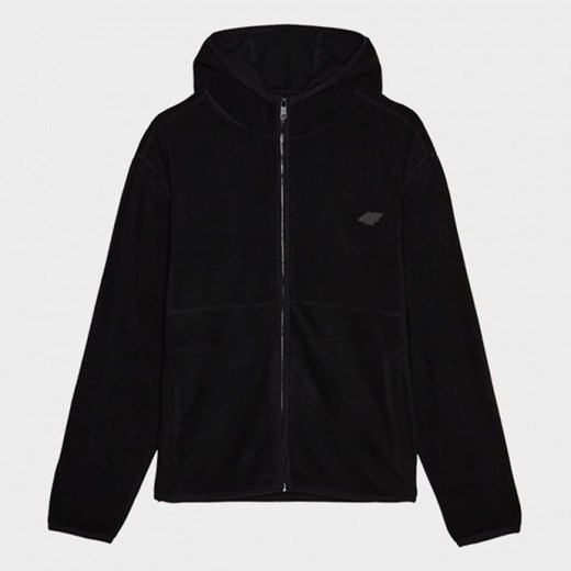 Damski polar rozpinany z kapturem 4F 4FWMM00TFLEF315 - czarny ze sklepu Sportstylestory.com w kategorii Bluzy damskie - zdjęcie 175556865