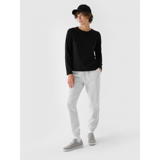 Damski longsleeve basic 4F 4FWMM00TLONF431 - czarny ze sklepu Sportstylestory.com w kategorii Bluzki damskie - zdjęcie 175556916