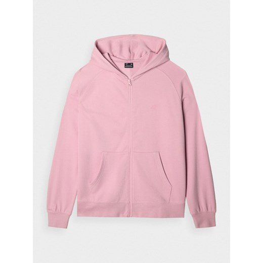 Damska bluza dresowa rozpinana z kapturem 4F 4FWMM00TSWSF1763 - różowa ze sklepu Sportstylestory.com w kategorii Bluzy damskie - zdjęcie 175556958