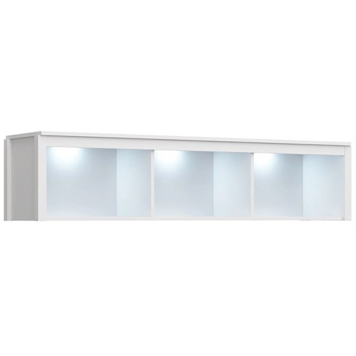 Biały regał wiszący do salonu nowoczesnego LED - Omaron 12X ze sklepu Edinos.pl w kategorii Regały i witryny - zdjęcie 175560955