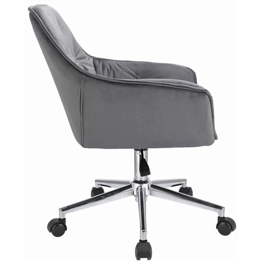 Szare krzesło obrotowe tapicerowane welurem - Oresio 3X Elior One Size Edinos.pl